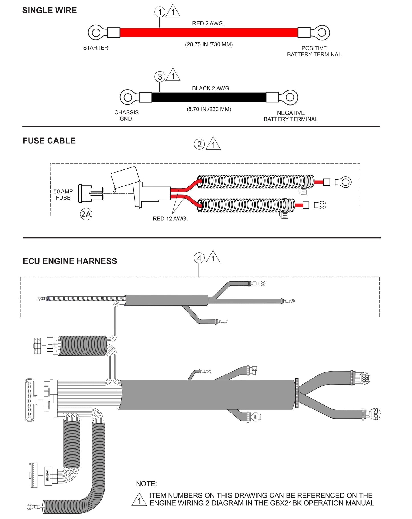 GBX24BK GloBug Lighting System Engine Wiring 2 Assembly Part by Multiquip