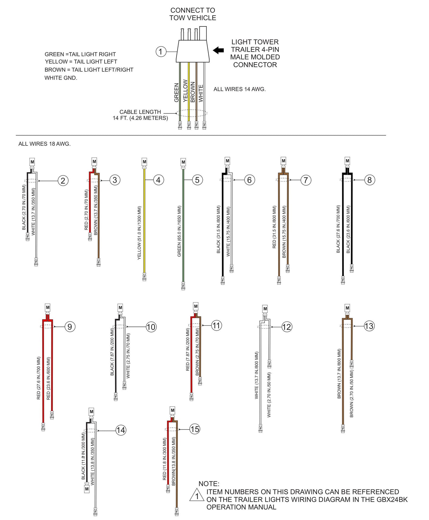 GBX24BK GloBug Lighting System Trailer Wiring Lights Assembly Part by Multiquip