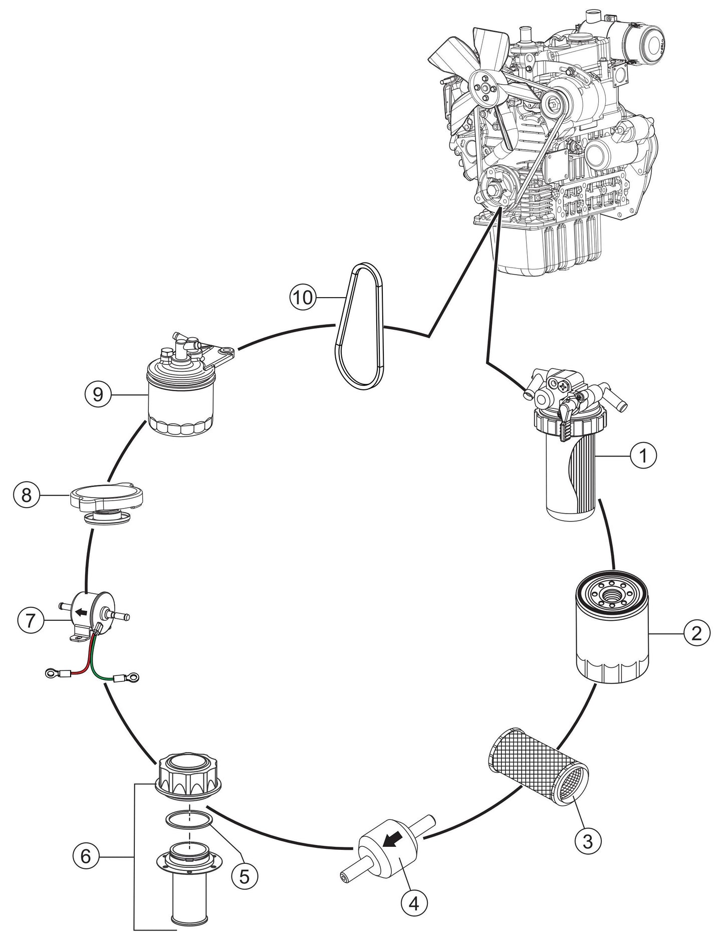GBX24BK GloBug Lighting System Engine Service Assembly Part by Multiquip