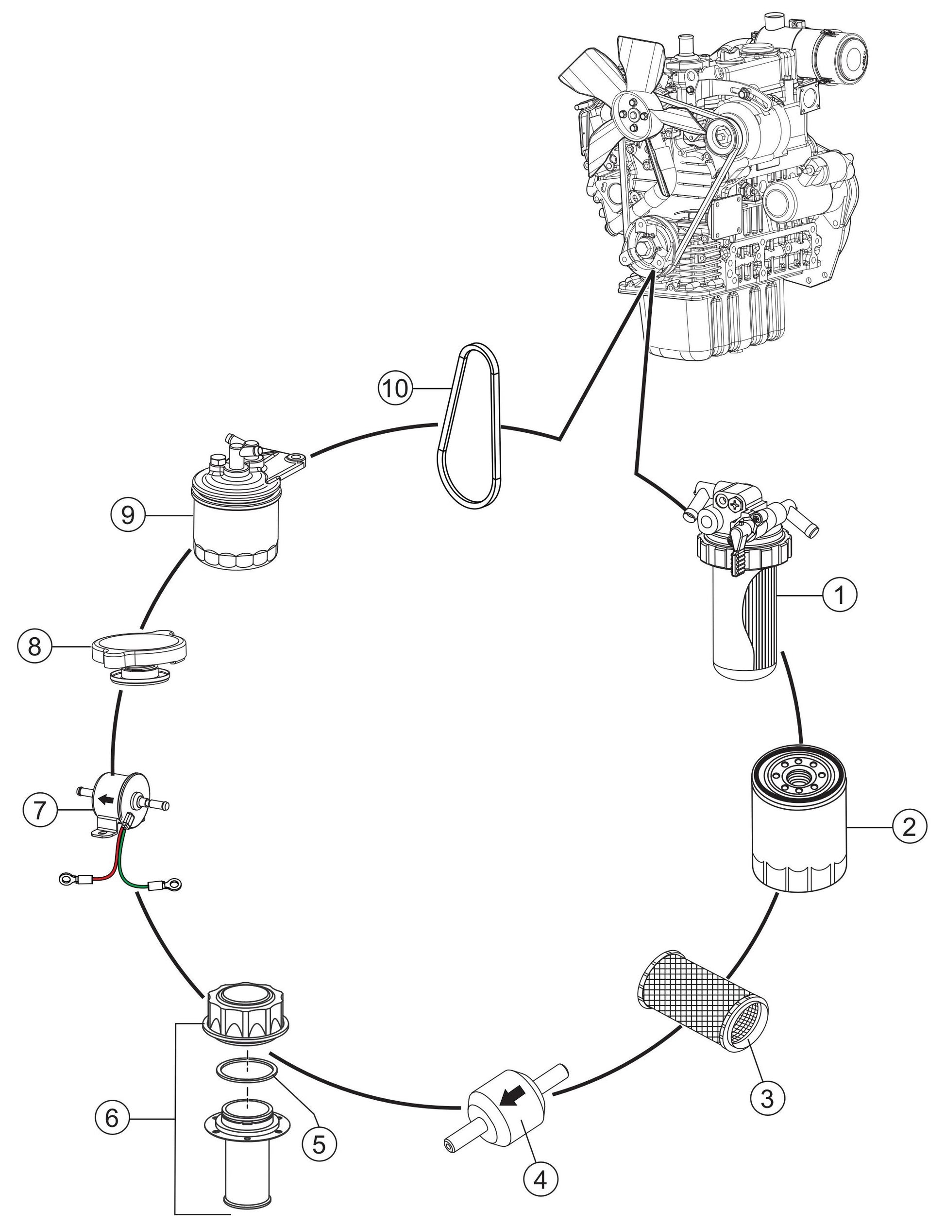 GBX24BK GloBug Lighting System Engine Service Assembly Part by Multiquip