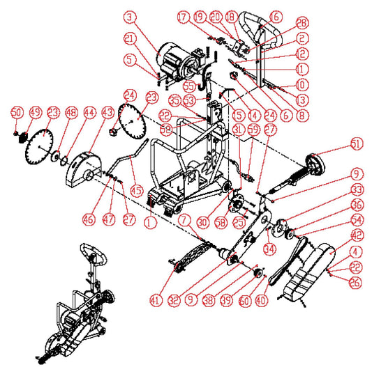 GC25E Main Assembly Parts By Norton Clippers