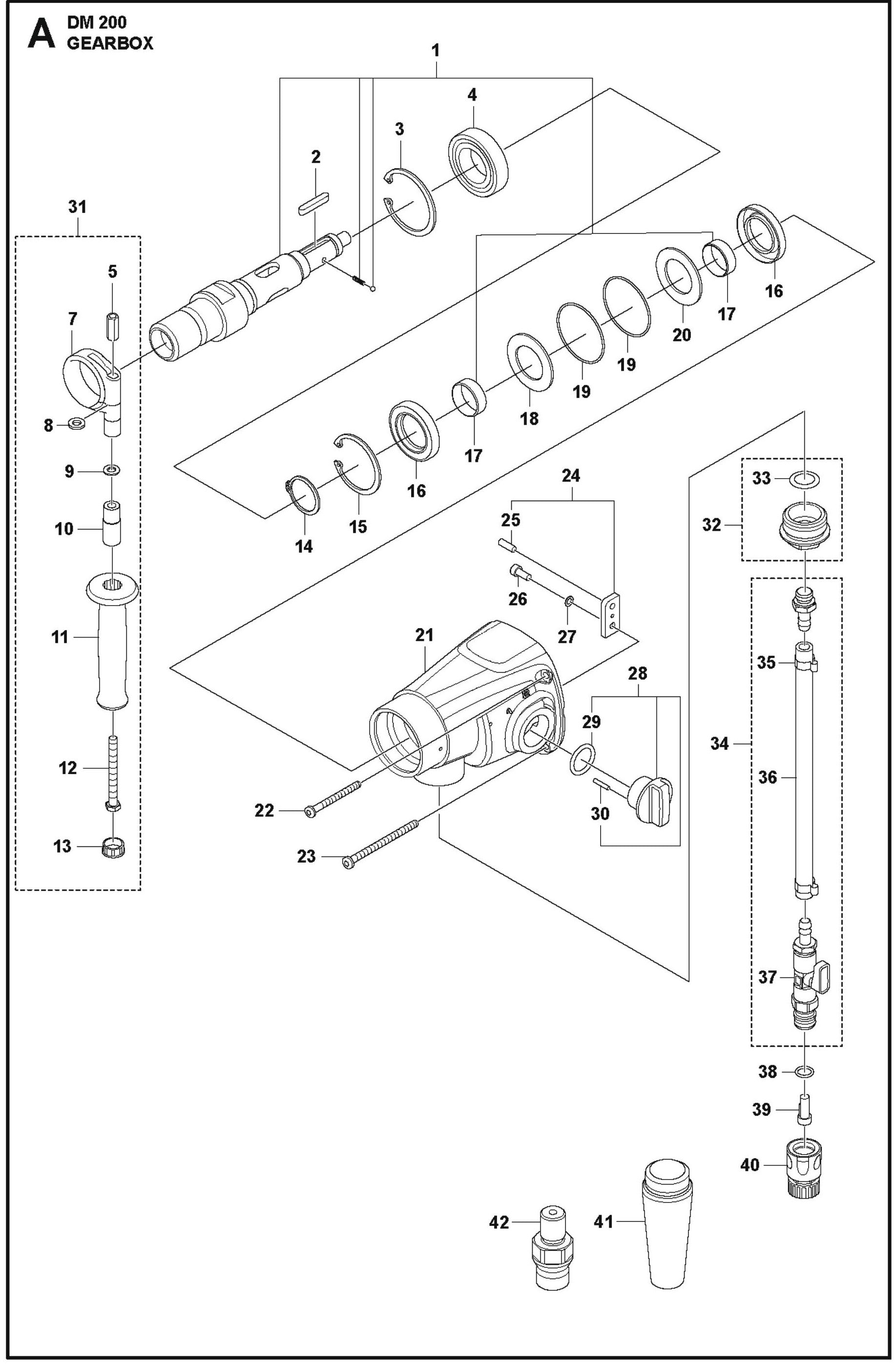 Gearbox Parts For DM 200 By Husqvarna