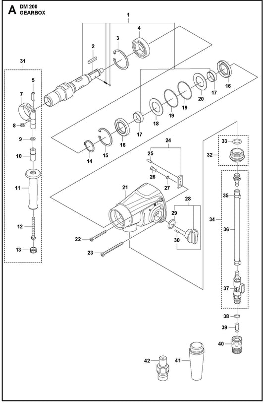 Gearbox Parts For DM 200 By Husqvarna