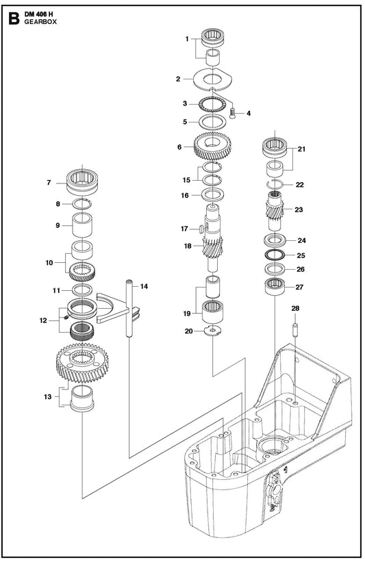 Gearbox Parts For Core Drill Motor DM 406 H By Husqvarna