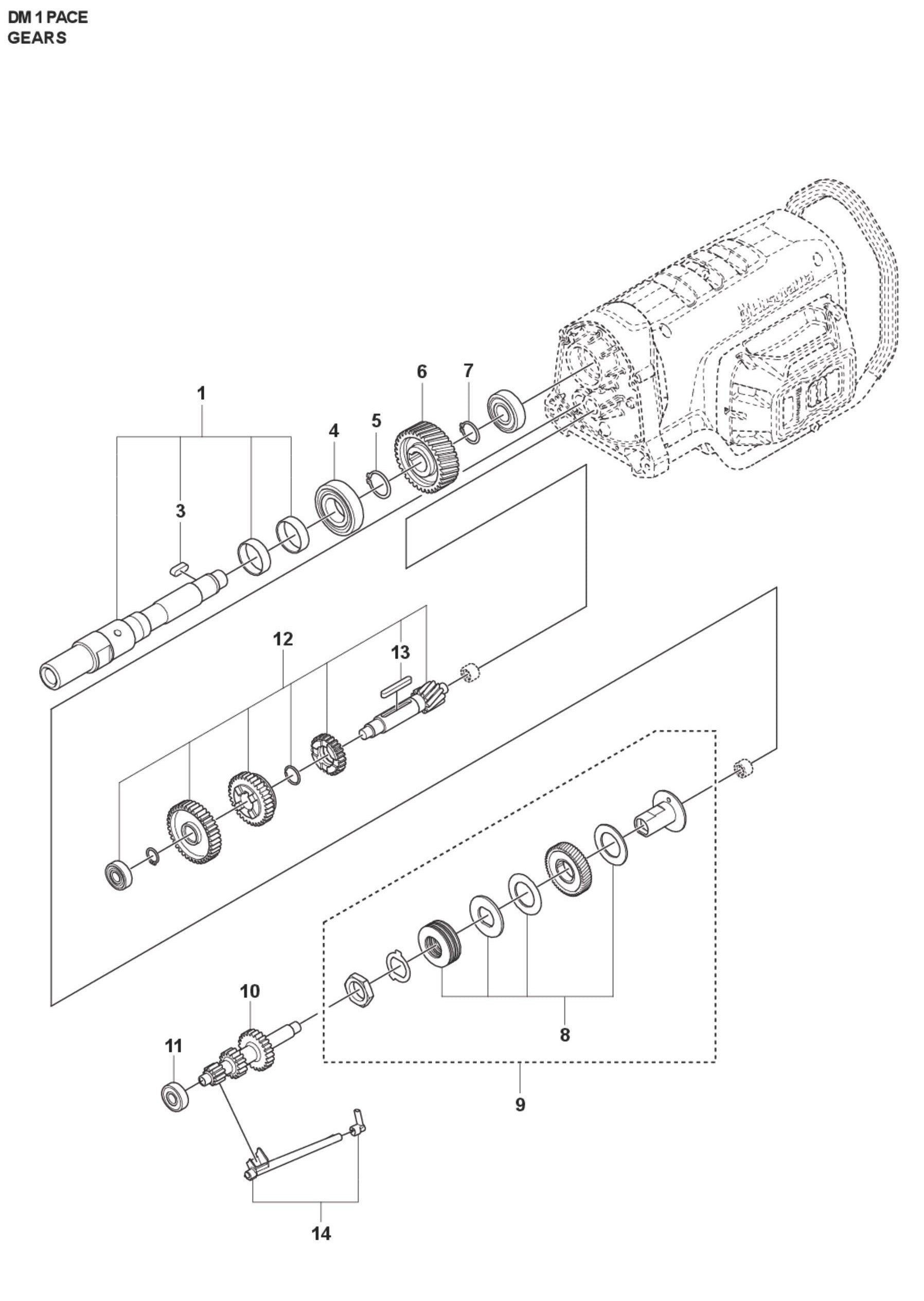 Gears Parts For DM 1 PACE By Husqvarna