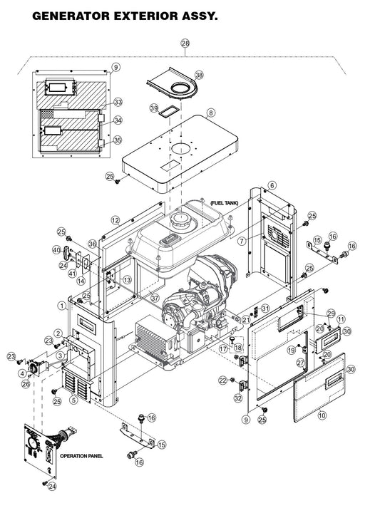 GBX4S, GBX8B GloBug Lighting Generator Assembly Parts by Multiquip