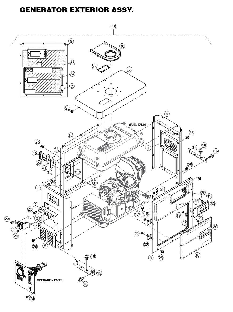 GBX4S, GBX8B GloBug Lighting Generator Assembly Parts by Multiquip