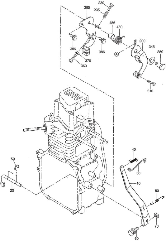 MT55F Robin EH-090D Engine Governor Assembly Parts