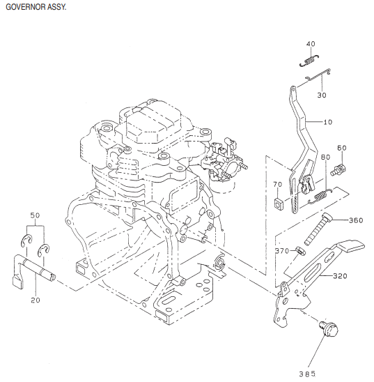 GA-6RZR2 —ROBIN EH-34 ENGINE — Governor Assembly Parts By Multiquip