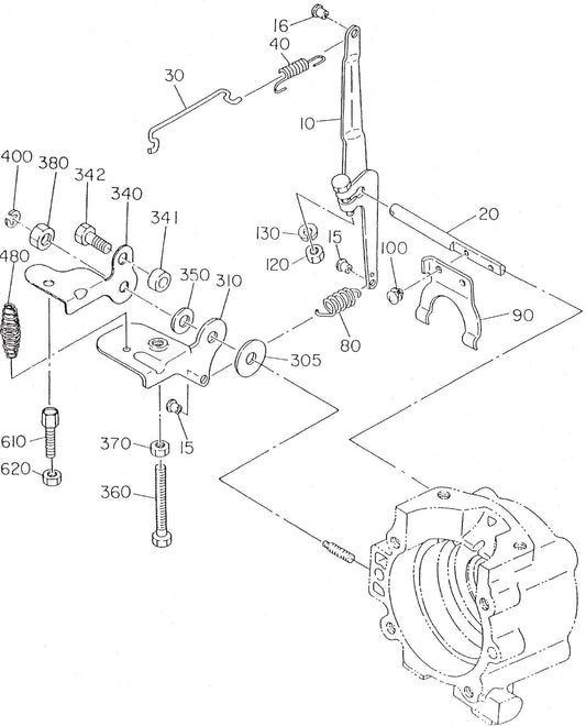 MT60HS Robin EC-08GH Engine Governor Assembly Parts