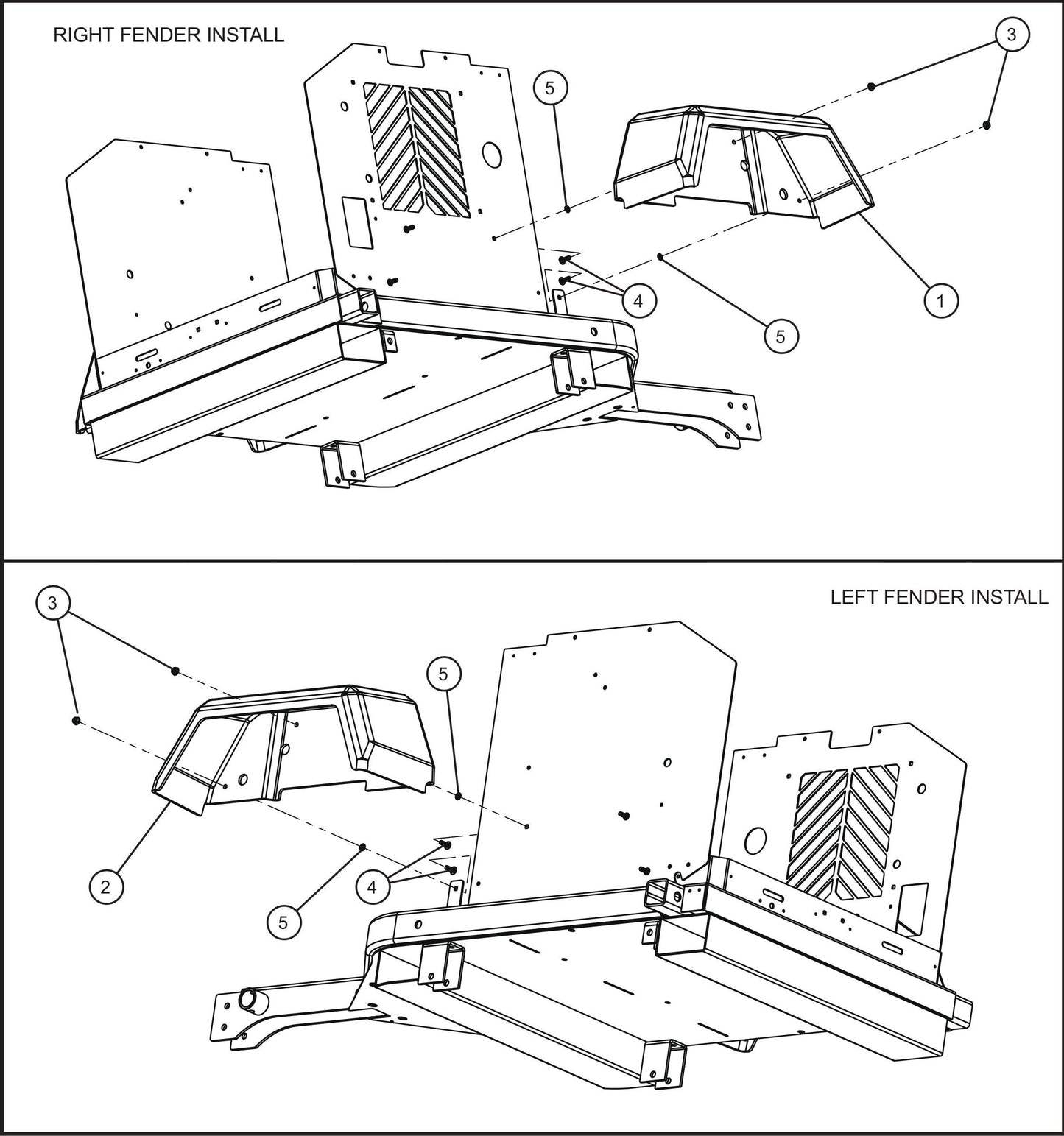 Fenders Assembly Parts for GR-Series Night-Lite Liquid-Cooled CM Light Tower By Allmand