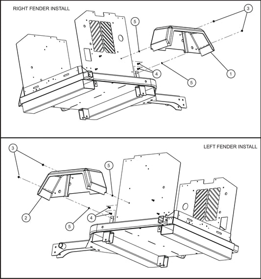 Fenders Assembly Parts for GR-Series Night-Lite Liquid-Cooled CM Light Tower By Allmand