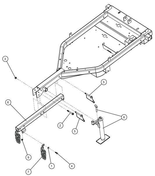 Tongue Assembly Parts for GR-Series Night-Lite Liquid-Cooled CM Light Tower By Allmand
