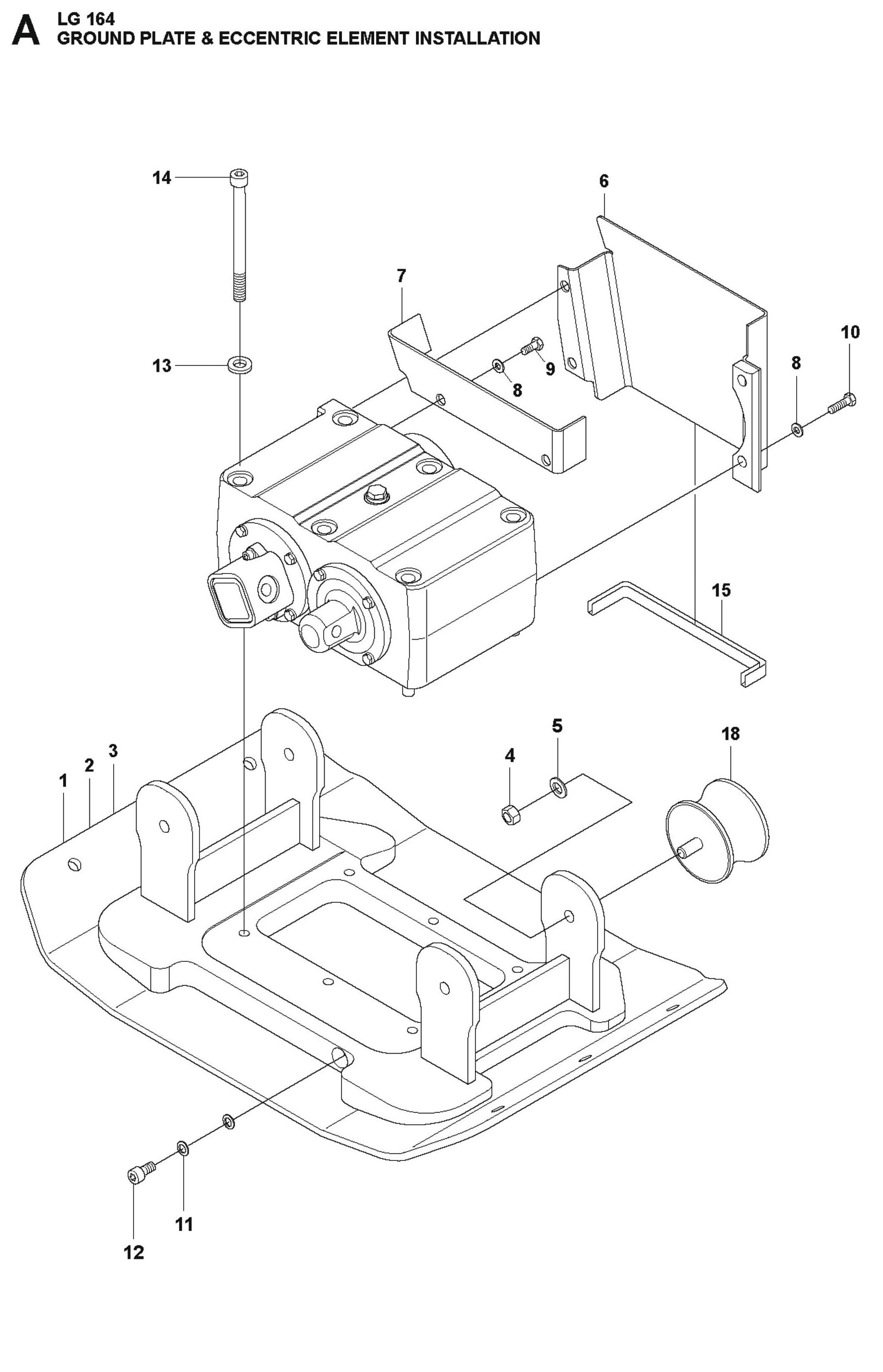 Ground Plate And Eccentric Element Installation Parts For LG 164 Diesel By Husqvarna