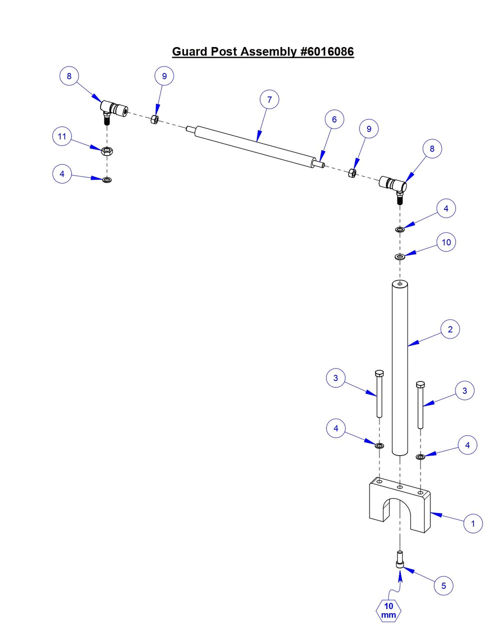 CC9074DK Guard Post Assembly Parts