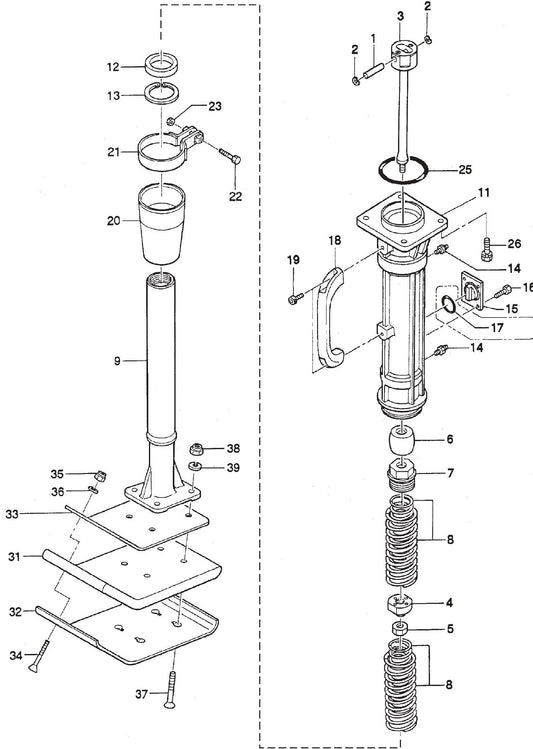 MTR35 HS Guide Cylinder And Foot Assembly Parts