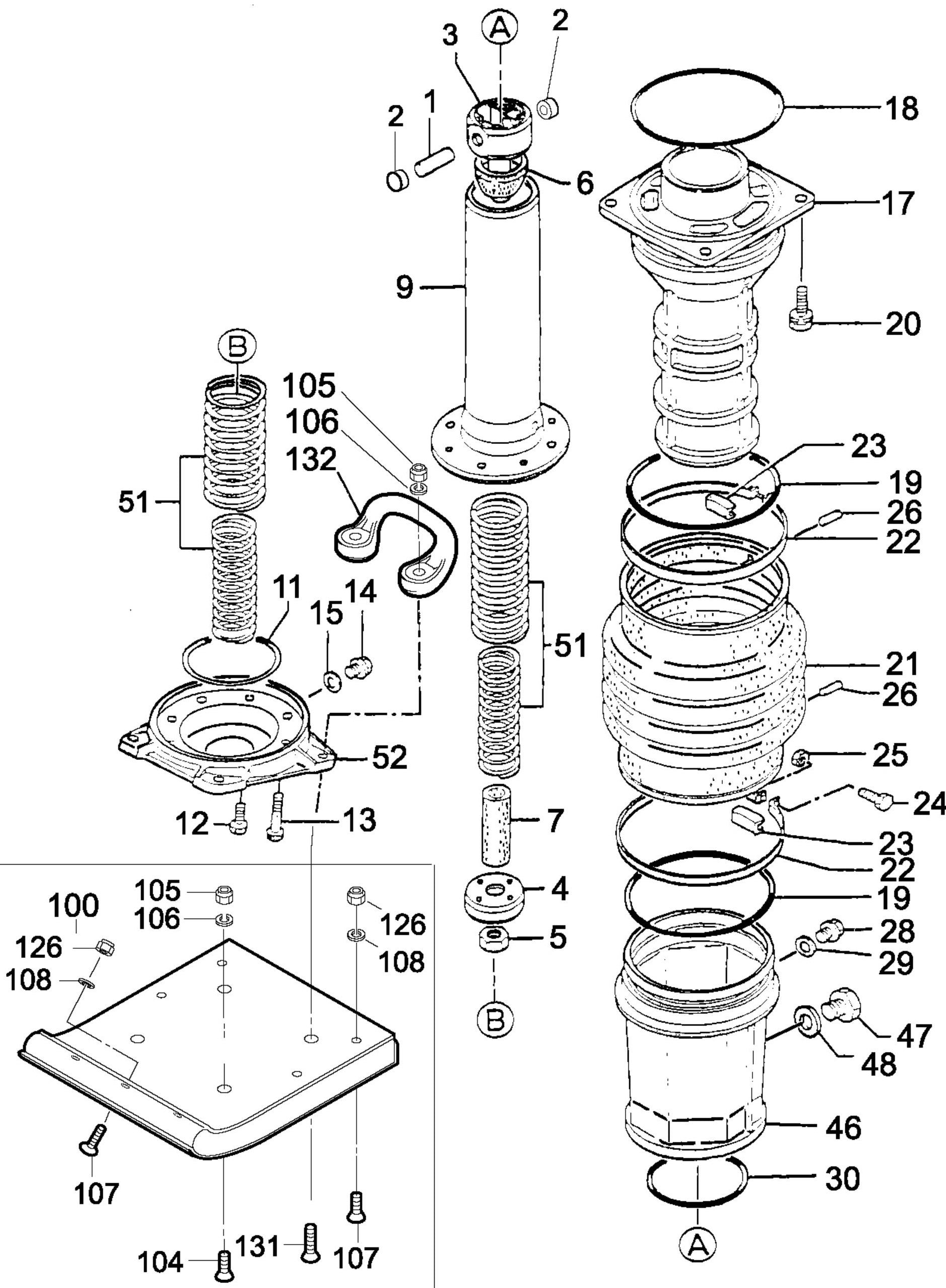 MT74FAF Guide Cylinder And Foot Assembly Parts 