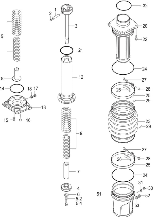 MTX70HD Guide Cylinder Assembly Parts