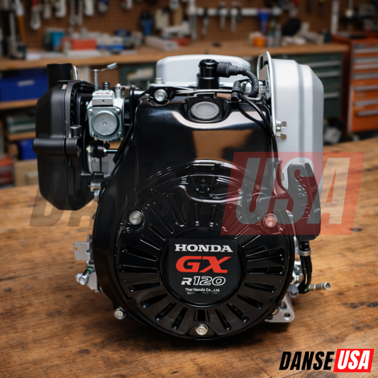 Honda GXR120RT-KRGA Bomag rammer replacement engine on workshop bench