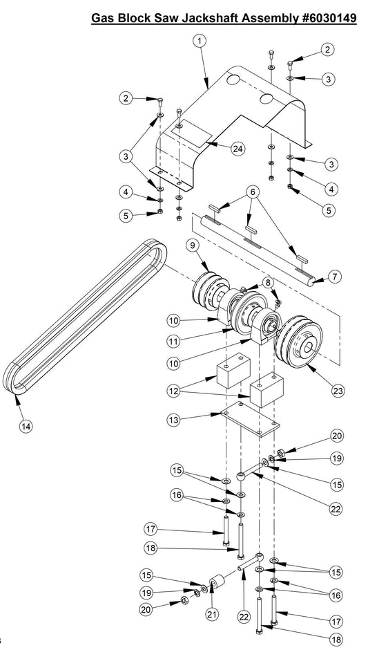 CC800M Gas Block Saw Jackshaft Assembly