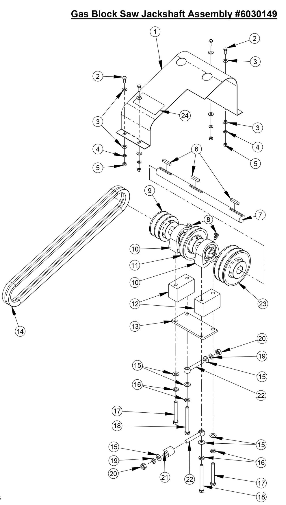 CC800M Gas Block Saw Jackshaft Assembly