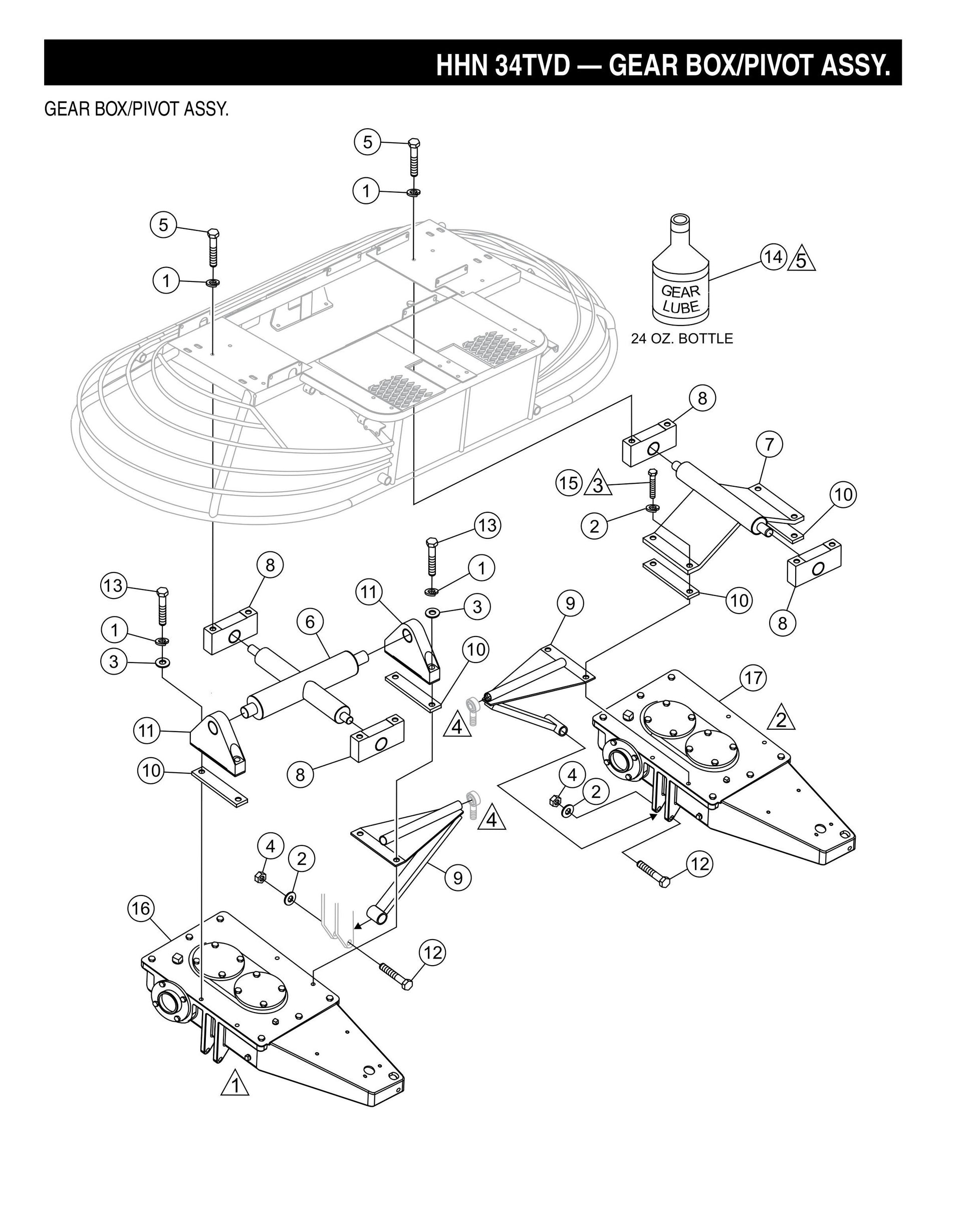 HHN-34TVD Gearbox/Pivot Assembly