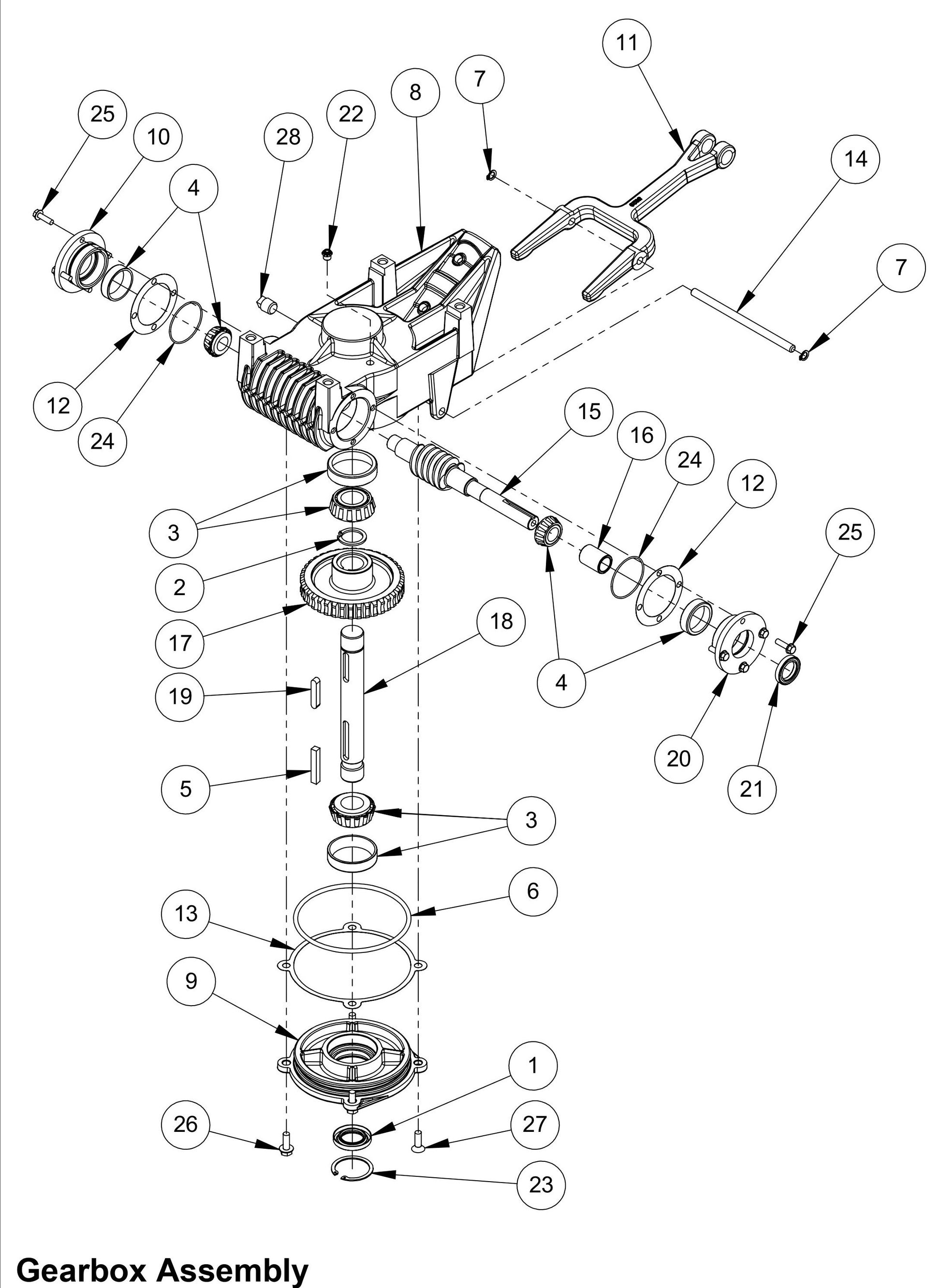 MBW-36-46-46HD Gearbox Assembly Parts By MBW