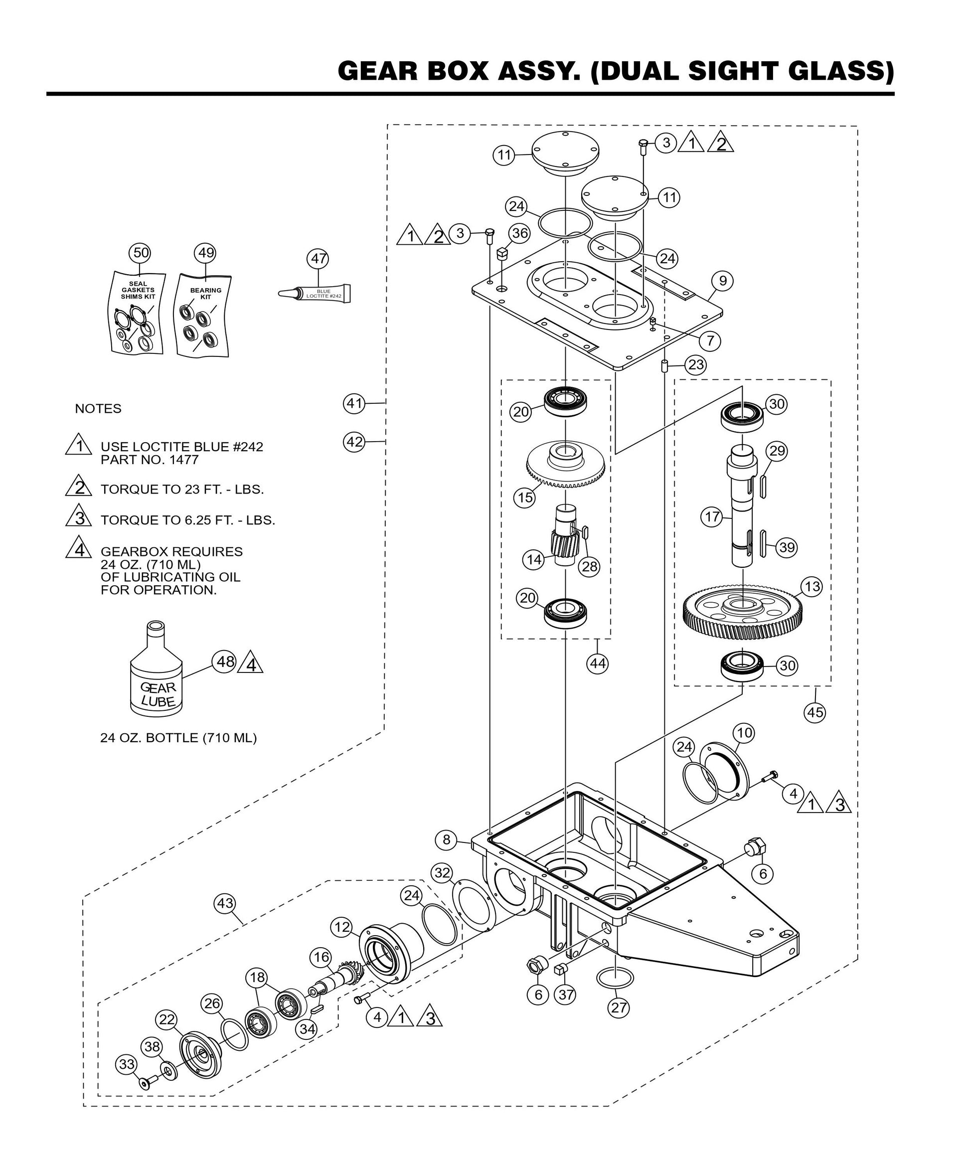 HHXD5 Gearbox Assembly (Dual Sight Glass)