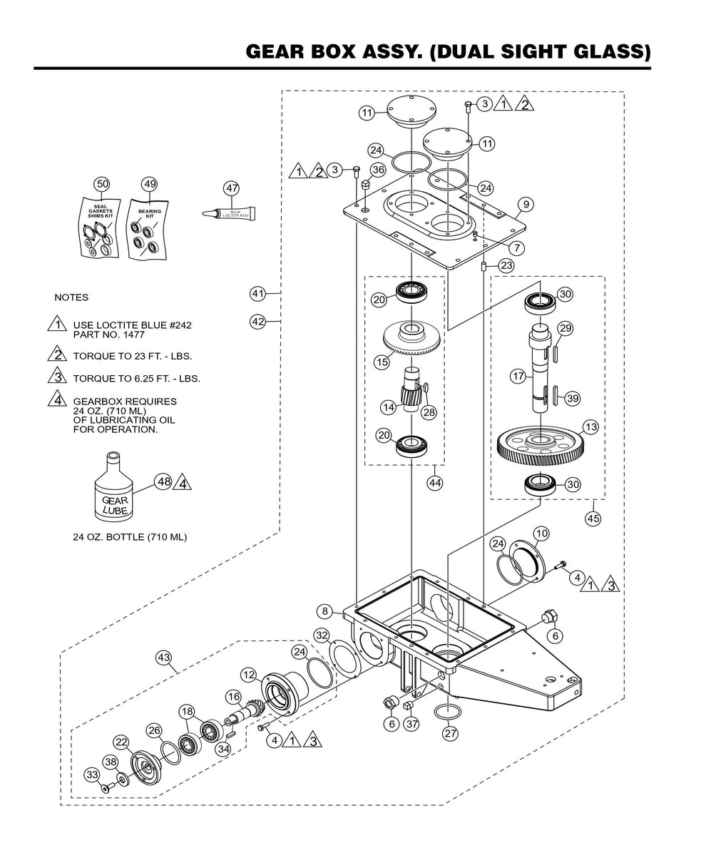HHXD5 Gearbox Assembly (Dual Sight Glass)