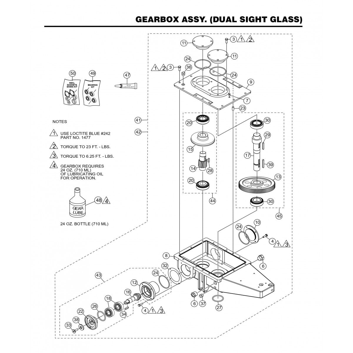 HHNG4 HHNG5 Gearbox Assembly (Dual Sight Glass)