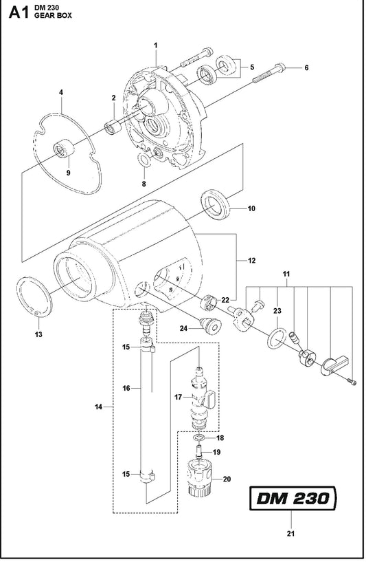 Gearbox Parts For Core Drill Motors DM 230 By Husqvarna