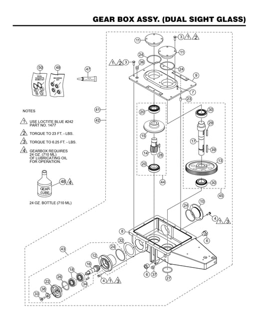 HHXG5 Gearbox Assembly (Dual Sight Glass)