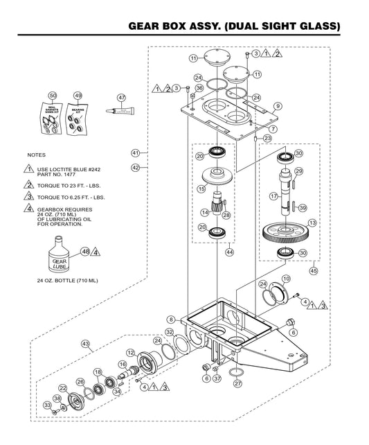 HHXDF4 HHXDF5 Gearbox Assembly (Dual Sight Glass)