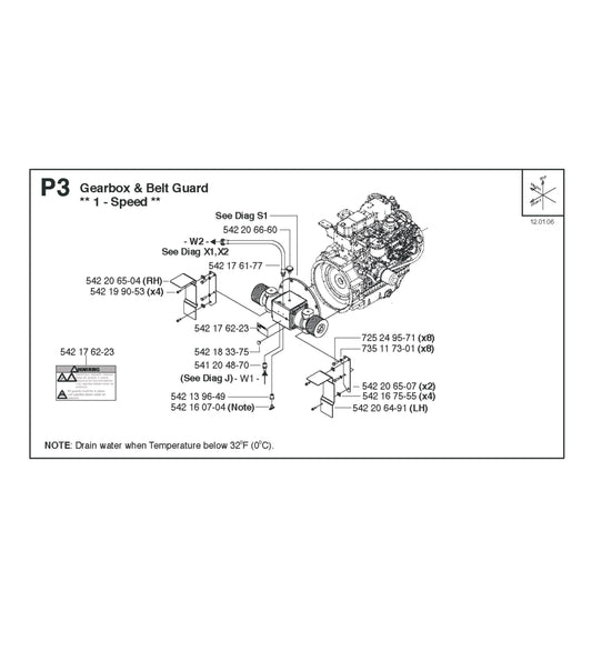 Gearbox and Belt Guard 1-Speed Parts for FS4800 D By Husqvarna