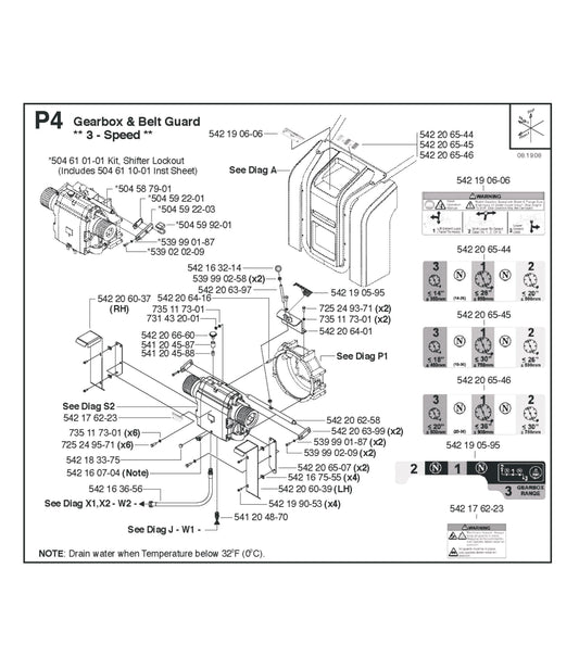 Gearbox and Belt Guard 3-Speed Parts for FS4800 D By Husqvarna