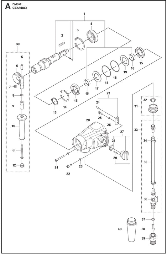 Gearbox Parts For Core Drill Motor DM 540i By Husqvarna