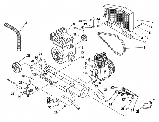 BE AC138HEB Air Compressor Assembly Parts by BE Power Equipment