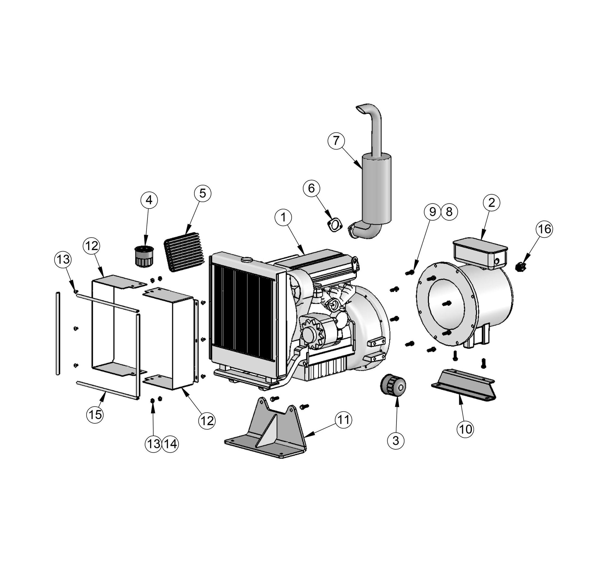 V-Series Maxi-Lite 7.5-8KW-Genset Lombardini Marathon 7.5 KW Parts By Allmand