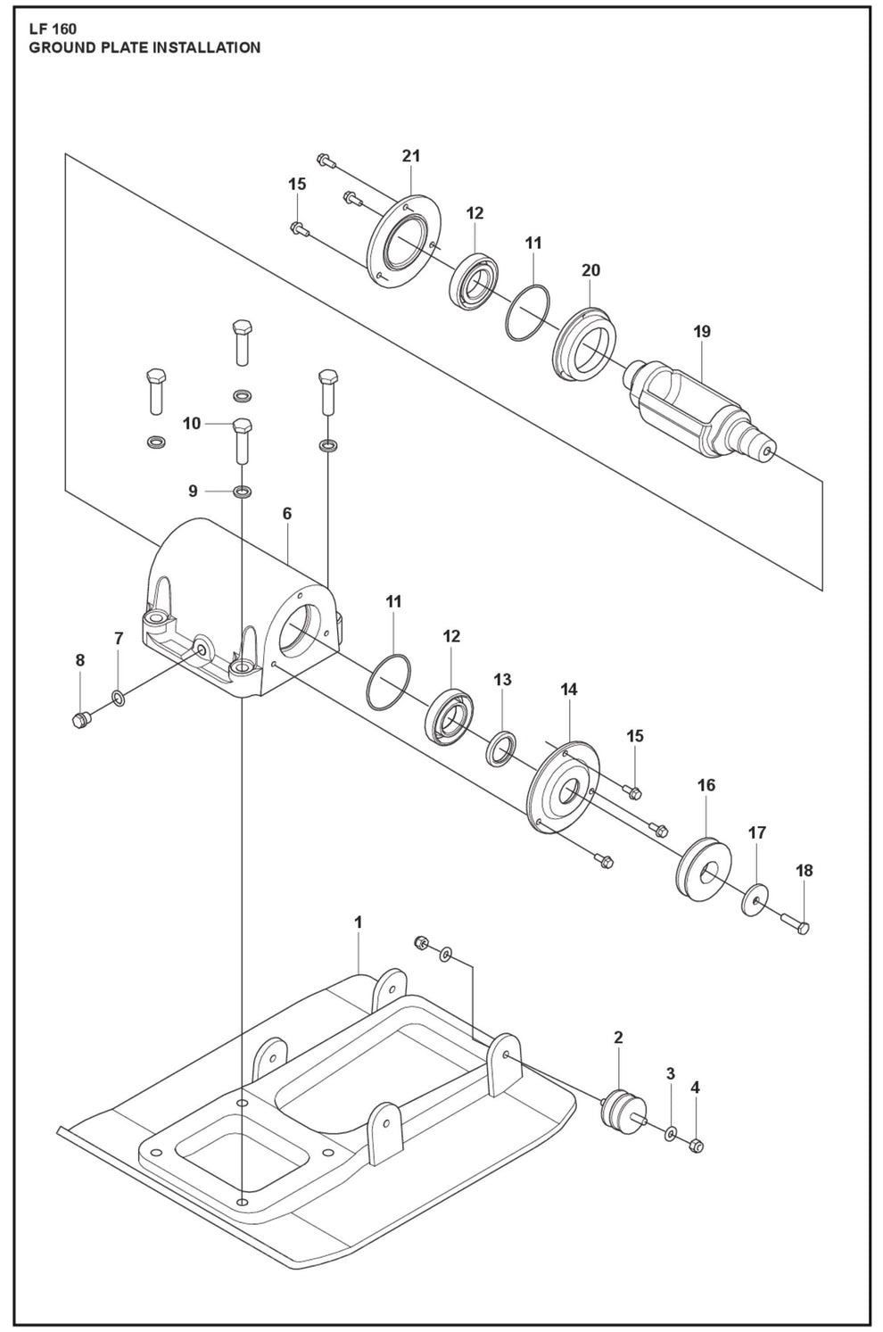Ground Plate Installation Parts For LF 160 Diesel By Husqvarna