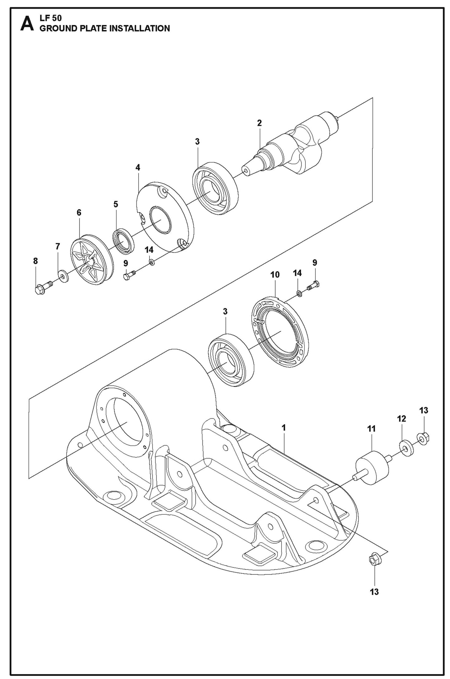 Ground Plate Installation Parts For LF 50 L By Husqvarna
