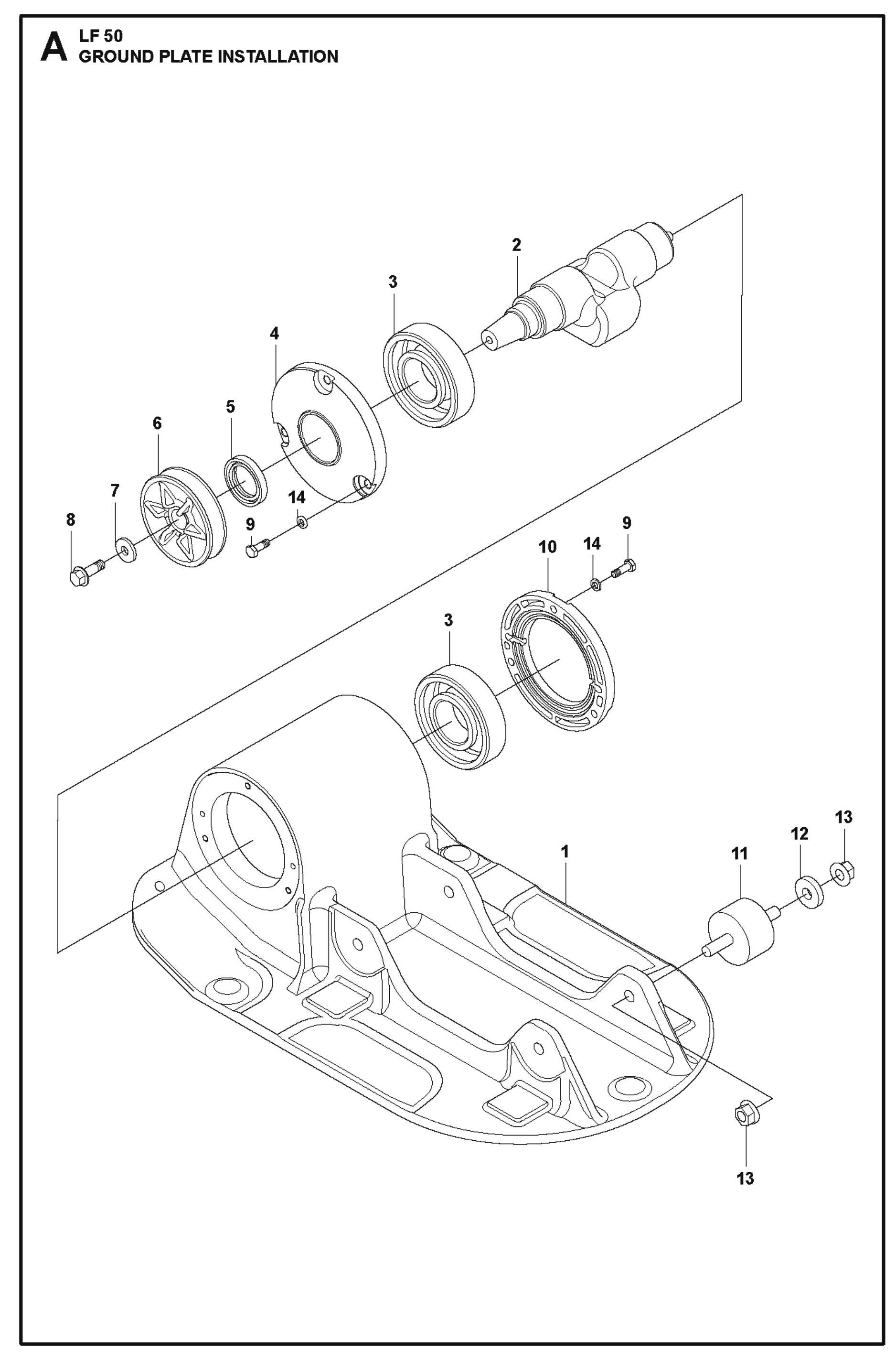 Ground Plate Installation Parts For LF 50 L By Husqvarna