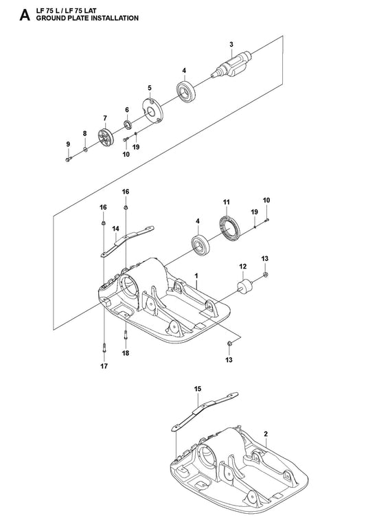 Ground Plate Installation Parts For LF 75 LAT By Husqvarna