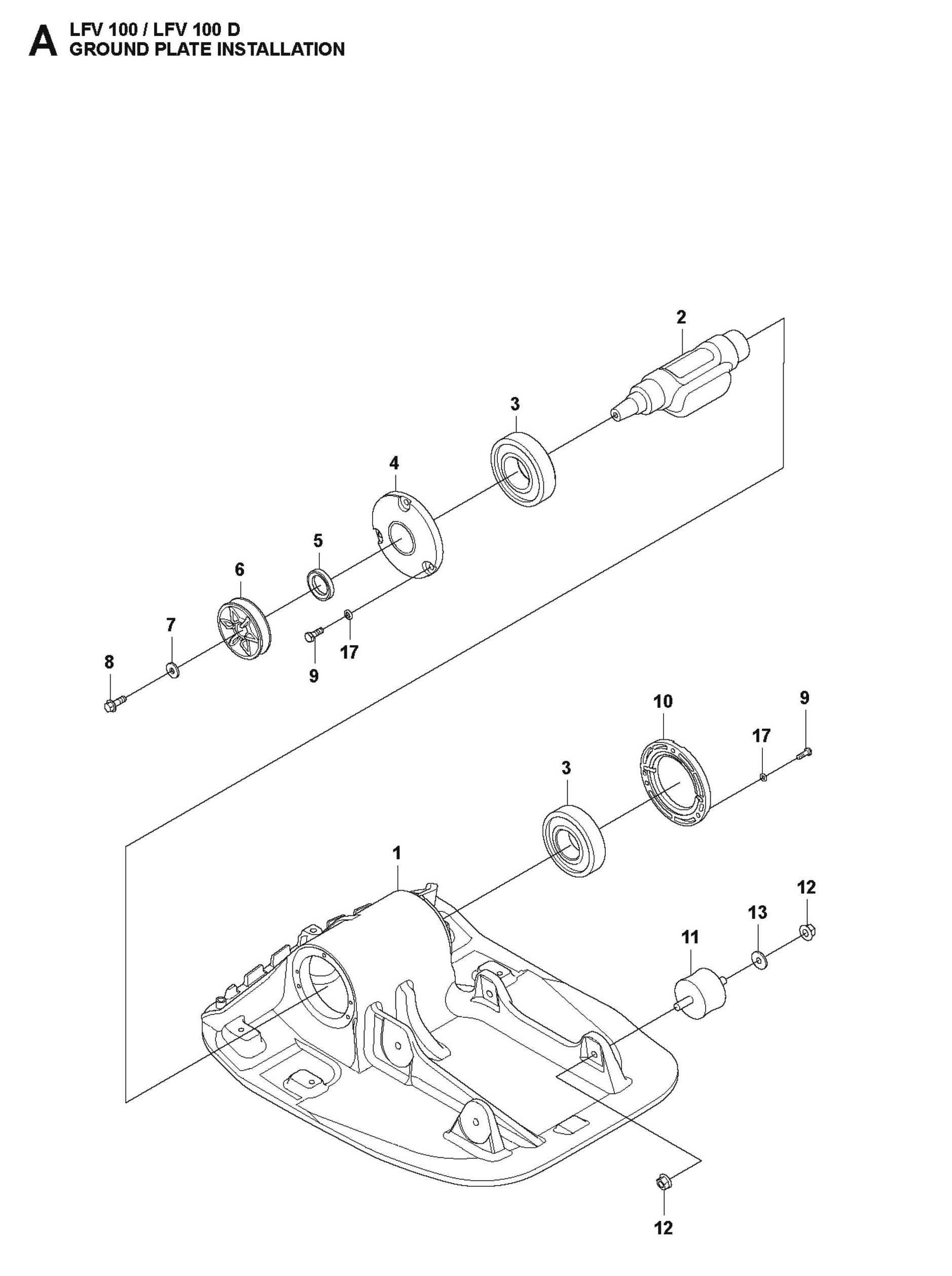 Ground Plate Installation Parts For LFV 100 D By Husqvarna