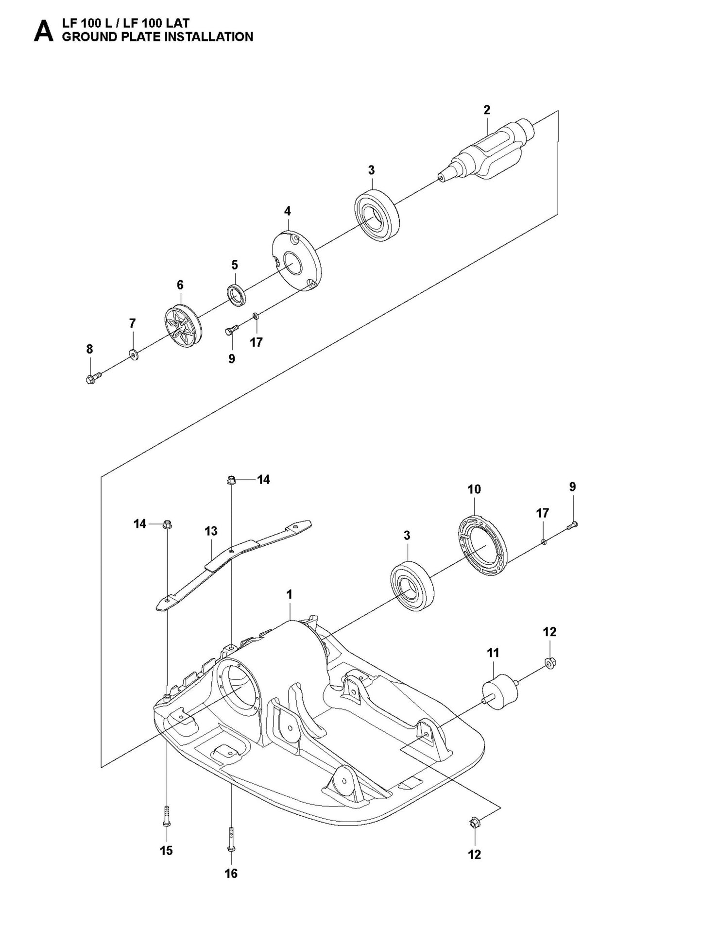 Ground Plate Installation Parts For LF 100 LAT Diesel By Husqvarna