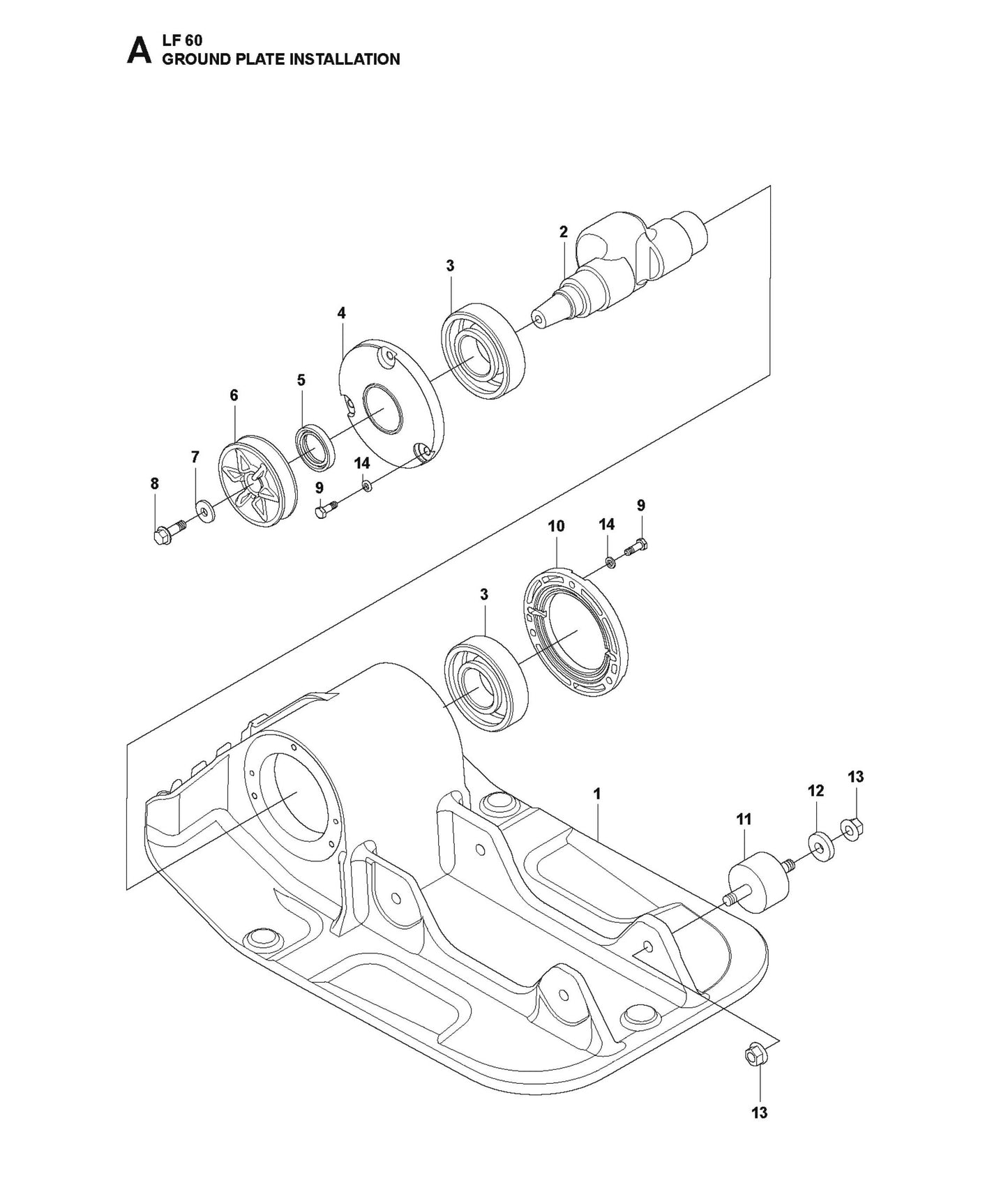 Ground Plate Installation Parts For LF 60 LA By Husqvarna