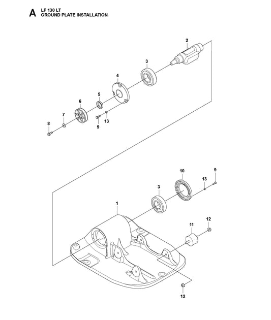 Ground Plate Installation Parts For LF 130 LT Petrol By Husqvarna