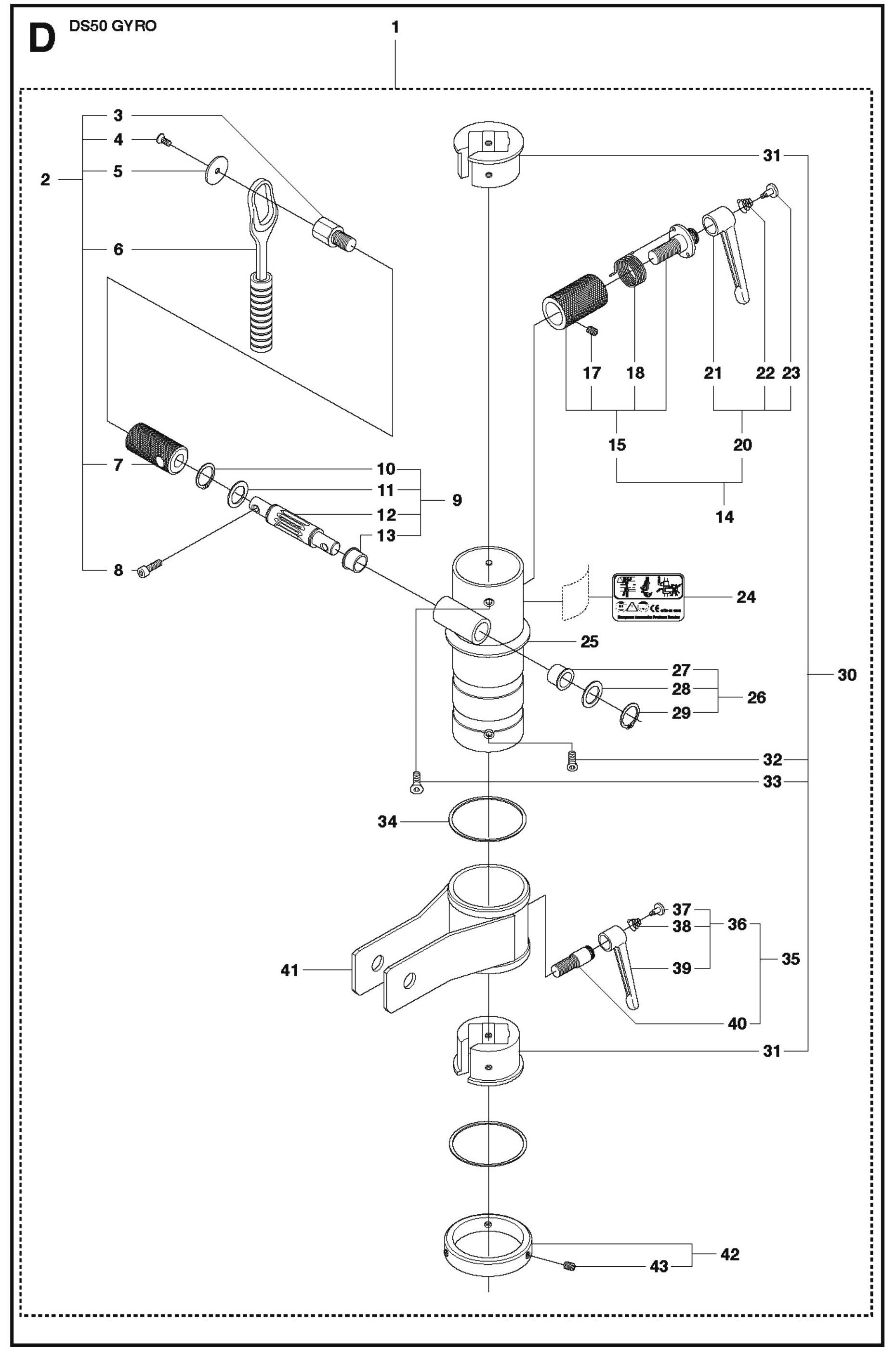 Gyro Unit 1 Parts for DS 50 Gyro By Husqvarna