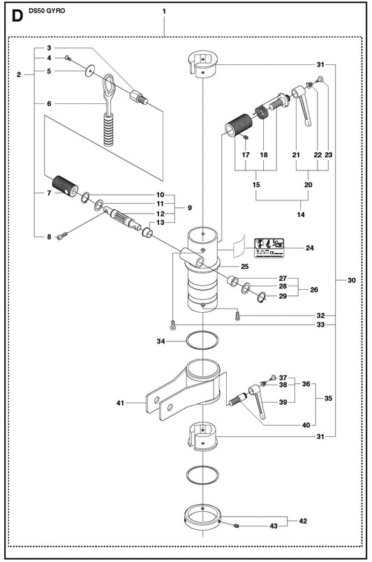 Gyro Unit 1 Parts for DS 50 Gyro By Husqvarna