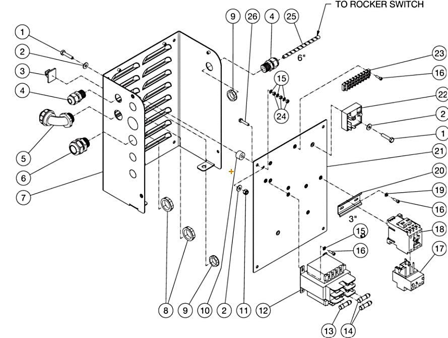 HAE-2503-0E4G, HAE-2503-0E4G CW Electric Box Assembly Parts By Mi-T-M	