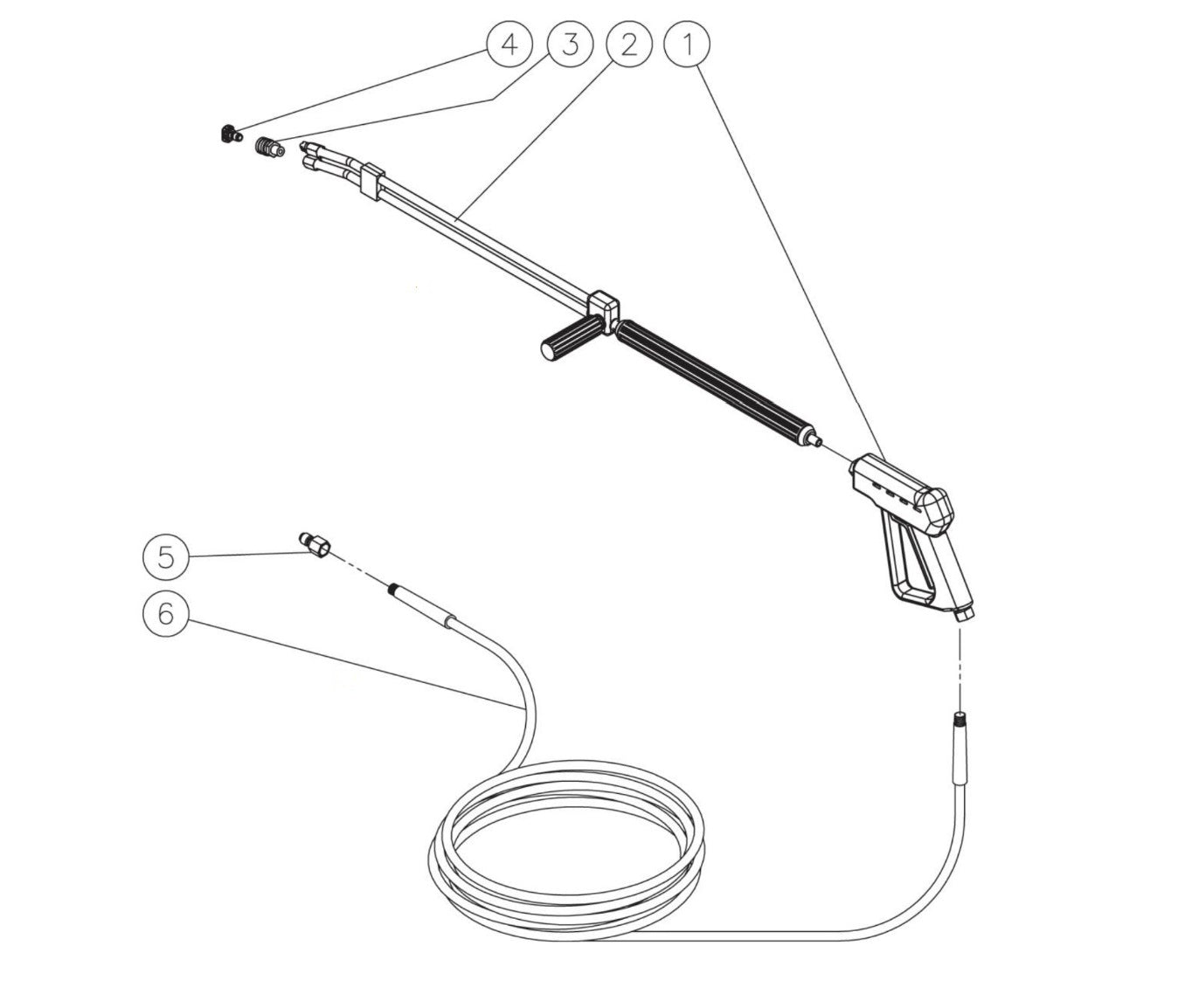  HS-4004-1MAH/1MAK Gasoline-Diesel Models Gun//Wand/Hose Assembly Parts by Mi-T-M